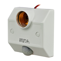 Sensor humano PIR y portalámparas de control de luz para bombilla E27, sensor de radar de microondas portalámparas Led