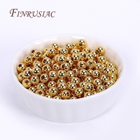 20-100 Pièces Perles Intercalaires Rondes en Métal Plaqué Or 18K pour la Fabrication de Bijoux, Bracelets DIY et Accessoires