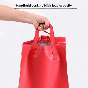 Sacs d'emballage à emporter en tissu non tissé laminé, isolés, pour boissons, avec poignée de longueur de main, jetables, en aluminium, personnalisés - Product Image 3