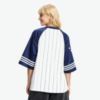 T-shirt de baseball unisexe surdimensionné, motif rayé rétro, style Y2K Harajuku Streetwear, respirant, anti-humidité, manches courtes, personnalisable