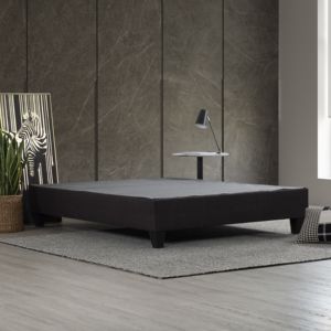 DB แพลตฟอร์มเตียงแบบเต็มแพลตฟอร์มทันสมัยสีดำสีเทาเข้มหุ้มด้วยกรอบแผงไม้การออกแบบที่ทันสมัยพับได้สำหรับใช้ในบ้านหรือโรงแรม - Product Image 5