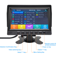 2,4g inalámbrico reverso 7 pulgadas pantalla Bsd 2 canales camión cámara grabadora sistema coche Monitor con lente trasera