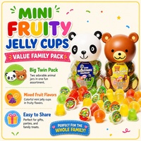 Vente en gros de mini coupes de gelée fruitée en forme d'animaux, pot cadeau, dessert de gelée de fruits, confiserie OEM ODM
