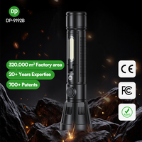 Lampe torche LED COB rechargeable super lumineuse à lentille Fresnel, tactique, à focalisation réglable avec lampe de bureau latérale