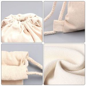 2025 <b>Canvas</b> Drawstring Bag Promotion <b>Large</b> Capacity <b>Plain</b> Cotton Drawstring Bag Backpack for Outdoor - Product Image 5