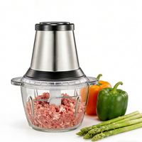 Hachoir à ail et à viande en verre 1,2 L 25 W avec logo personnalisé pour la préparation des repas domestiques