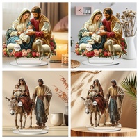 Nouvelle figurine de Noël en acrylique plat 2D poupée affectueuse pour enfants et parents article décoratif familial pour un usage domestique