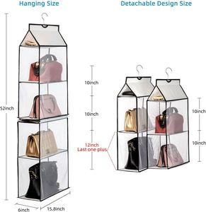 Factory Direct Heavy-Duty Mesh 4-<b>Shelf</b> Hanging Handbag Bag Organizer Closet Systems & Organizers for Purse Storage in Households - Product Image 6