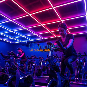 Luminaire suspendu hexagonal à <span class=keywords><strong>LED</strong></span> multicolores RVB avec éclairage changeant de couleur pour salon, chambre à coucher, bar - Product Image 5