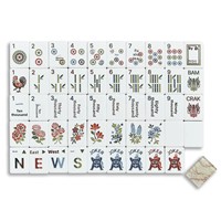 Jeu de Mahjong en Acrylique Marbre Clair Américain, 160 Tuiles, Tuiles en Cristal Façonnées à la Main, Coffret Cadeau pour Usage Domestique, Jeux de Cartes et d'Échecs