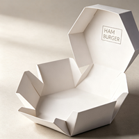 Boîte d'emballage à emporter en papier kraft recyclé, style simple, taille personnalisable, personnalisation d'usine, boîtes hexagonales intégrées