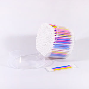 Fournisseurs d'écouvillons jetables Q Tips nettoyage des oreilles 300 pièces <span class=keywords><strong>coton</strong></span>-<span class=keywords><strong>tige</strong></span> <span class=keywords><strong>coton</strong></span>-<span class=keywords><strong>tige</strong></span> de couleur mélangée avec boîte ronde - Product Image 6