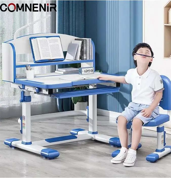 Tavolo e sedia regolabili in altezza all'ingrosso scrittura moderna disegno a casa tavolo da studio ergonomico per bambini con cassetto portaoggetti