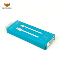 Personnalisé imprimé papier de carte de données usb à la mode câble de détail pour la boîte d'emballage de câble emballage