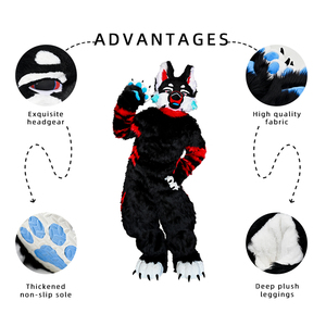 Costume de mascotte Fursuit intégral personnalisé, réaliste, style dessin animé, renard, loup, pour carnaval, fête, cosplay - Product Image 5