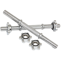 Barre d'haltères chromée de haute qualité pour la musculation, avec 2 colliers à vis étoilés, 35 cm