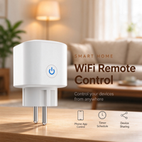 Stop Kontak Pintar Terlaris Standar EU WiFi 2.4GHz Tuya Smart Life Pemantau Energi 10A 2300W untuk Penggunaan Rumah Tangga