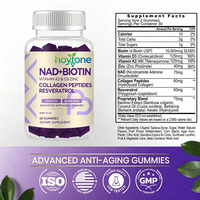 Gummies NAD+ Biotine Collagène Protéine Resvératrol Vitamine K2 D3 Zinc pour Peau Cheveux Ongles Antioxydant Énergie Marque Privée OEM HYT
