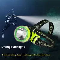 Lampe frontale de plongée transfrontalière nouvelle génération à haute luminosité, lampe frontale à LED haute puissance à longue autonomie, étanche IP65