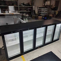 Réfrigérateur à bière commercial à double porte, vitrine de comptoir pour bar, réfrigérateur à bière de bar avec porte vitrée