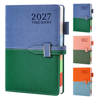 Carnet de voyage A5 en cuir avec reliure cousue, agenda, carnet de notes, planificateur 2027, agendas personnalisés