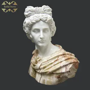 Hand carved unique marble Apollo Bust sculpture