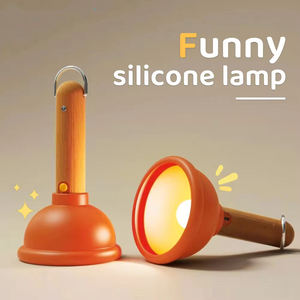 Lámpara Nocturna de Silicona con Forma de Desatascador de Inodoro, Luz LED Ambiental, Recargable por USB, Regalo Creativo, Decoración de Dormitorio, Lámpara de Mesa, Regalo Divertido - Product Image 1