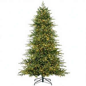 <span class=keywords><strong>Sapin</strong></span> de Noël Artificiel de Luxe en Aspin 7,5 pieds, Prédécoré, Type Noble Fir avec Lumières LED, Support Métallique, Décoration de Fêtes - Product Image 1