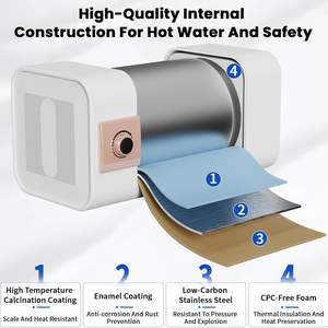 <span class=keywords><strong>Chauffe</strong></span>-<span class=keywords><strong>eau</strong></span> <span class=keywords><strong>électrique</strong></span> à réservoir, <span class=keywords><strong>chauffe</strong></span>-<span class=keywords><strong>eau</strong></span> instantané sous évier avec soupape de <span class=keywords><strong>d</strong></span>égagement de pression, affichage numérique pour cuisine, camping-car - Product Image 3