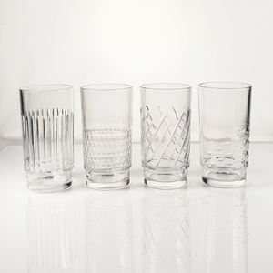 Verres à highball transparents, gobelets à eau embossés, verres à boire vintage pour le lait et diverses boissons mélangées - Product Image 2
