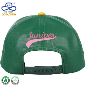 Berretti da Baseball in pelle a 5 pannelli personalizzati di nuova tendenza con Design colorato con chiusura a scatto regolabile per uomo e donna - Product Image 4