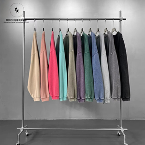 Sweat-shirt à capuche pour homme en coton épais 430G, personnalisé, de haute qualité, pour l'automne, avec effet tie-dye délavé et appliqué caché, vente en gros - Product Image 1