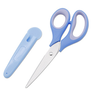 Yangjiang 6 Inch Straight Head Scissors Stainless Steel Blue Home Office Use - Product Image 1