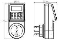 Minuteur électronique intelligent IT Mini avec prise, affichage LCD, 16A 230V, prise EU, matériau polycarbonate, contrôle automatique, pour la maison