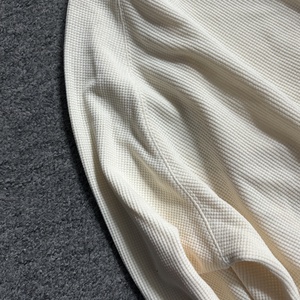 Logotipo personalizado 100% Algodão Angustiado Pullover Streetwear Waffle Knit Impressão Térmica Camisola de Manga Longa para Homens Atacado - Product Image 6