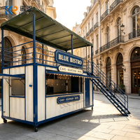 Outdoor-Küchencontainer mit Dachterrasse, Treppe und Getränkeschrank für Restaurantbetriebe