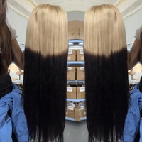 Perruque frontale transparente HD 13x4 personnalisée couleur ombrée, 100% cheveux humains bruts non traités, sans colle, pour la vente en gros aux fournisseurs