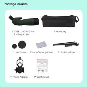 กล้องส่องทางไกลส่องนก45 ° การซูมอ25-75x70mm บตาส่องทางไกลและการออกแบบแสง BAK4กำลังสูง HD - Product Image 6