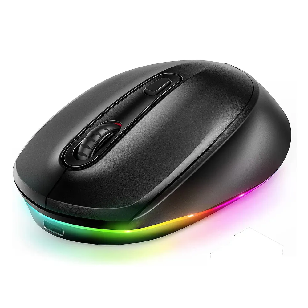 Seenda BT 5.0 BT 3.0 Wireless Mouse for Computer Laptop Notebook Chromebook Mac Windows 2.4G USB Mice LED Backlit Mouse