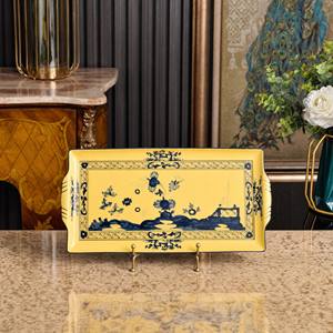 Juego de Platos Rectangulares de Cerámica Estilo Americano con Diseño Floral para la Vuelta al Cole, Vajilla para Regalo - Product Image 6