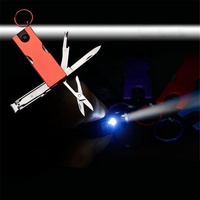 Coupe-ongles multifonctions Ultra-fins EDC, combinaison d'outils avec lumières LED, ciseaux portables, outils de survie en plein air, nouveauté