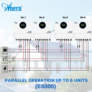 Convertisseur d'énergie <span class=keywords><strong>solaire</strong></span> monophasé Anern 3KW 6KW IP65 intelligent à triple sortie hors réseau hybride - Product Image 2