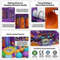 Équipement de terrain de jeu intérieur commercial direct usine, thème Cyberpunk Disco, structure de jeu en filet, tunnel transparent, toboggan en spirale