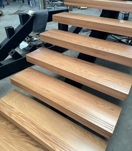 <span class=keywords><strong>Escalier</strong></span> intérieur minimaliste VIKO en chêne rouge, marches préfabriquées en bois massif, design italien de luxe pour villa et hôtel - Product Image 3