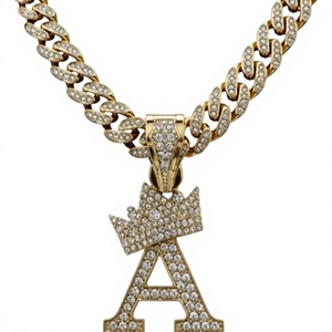 Orelia Iuxe Silver Gold Plated Freshwater Pearl Letter Shape Moissanite Pendant <b>Necklace</b> Custom <b>Name</b> Hip Hop Chain <b>Women</b> - Product Image 1