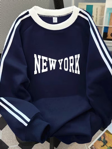 Nuova Felpa Y2K Autunno Inverno con Stampa di Lettere, Stile Preppy Sportivo e Vestibilità Ampia per Uomo - Product Image 3