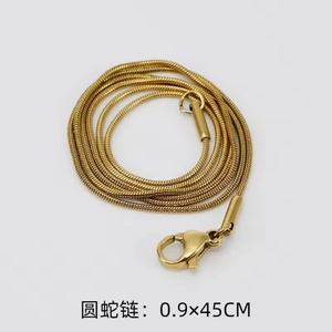 Cadena de Acero Inoxidable con Baño de Oro 18K, Joyería de Acero de Titanio con Diseño de Espina de Serpiente, Cadena a Juego, Joyería de Moda - Product Image 5