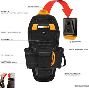 Muestra gratuita: Bolsa de herramientas para técnico con 10 bolsillos (mediana) - 14 compartimentos y presilla, 3 fundas ajustables, 6 destornilladores de ajuste preciso - Product Image 3