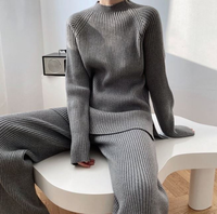 Ensembles décontractés pour femmes robe personnalisée automne hiver pull en tricot ensemble de pyjama tricoté femmes pull ensemble hiver laine cachemire ample