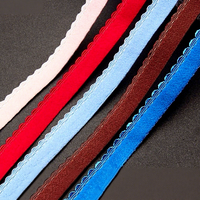 Bande élastique en forme de croissant de 1,2 cm, couleur unie, double face, bords dentelés, antidérapante, en nylon et polyester brossé, pour vêtements